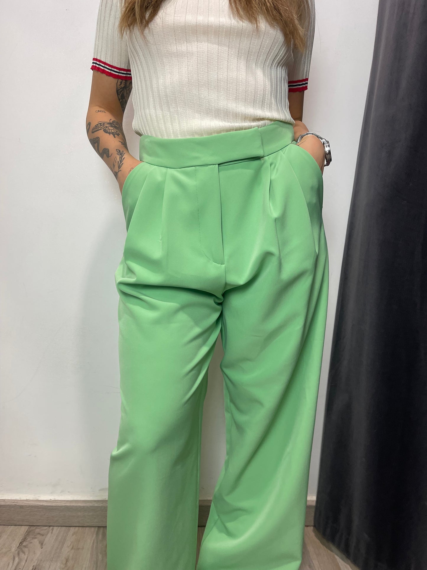 Pantalone Vega pistacchio SILENCE LIMITED